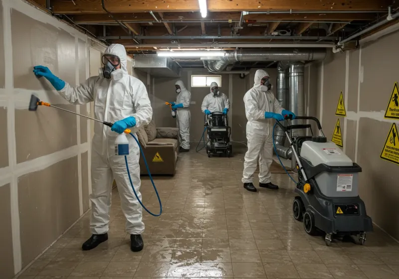 Basement Moisture Removal and Structural Drying process in Bayard, NE